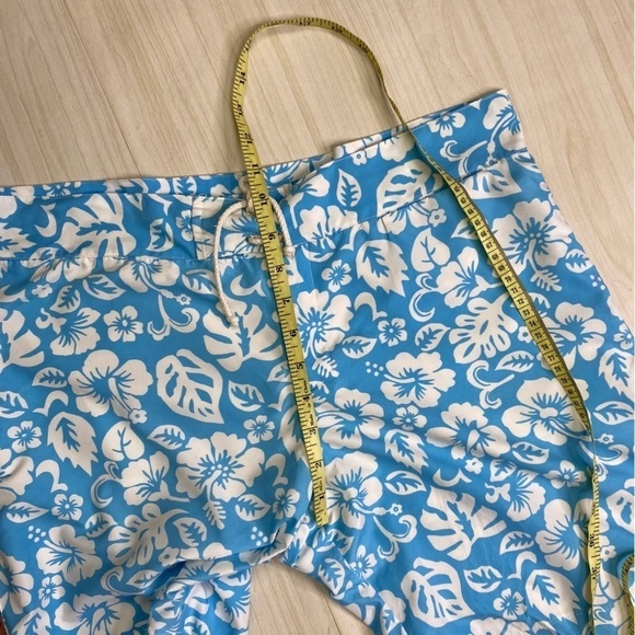 Parke and Ronan Aqua blue Hawaiian swim shorts size 34 - Picture 3 of 11
